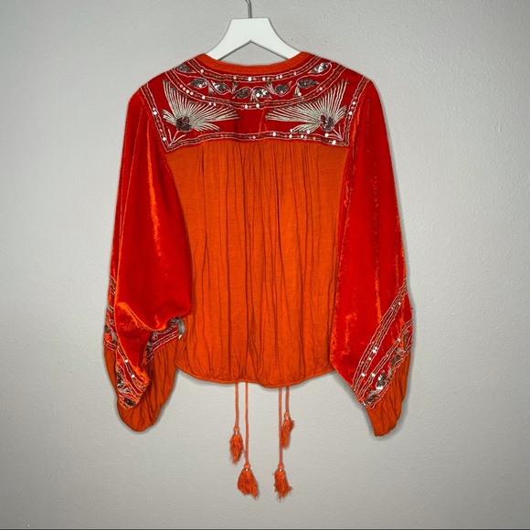 Free People Sequin Balloon Sleeve Top - Picture 5 of 5